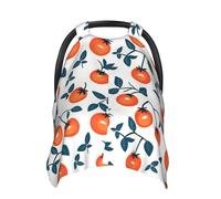 Bright Persimmon Print Baby Car Seat Covers, Breathable Nursing Cover Breastfeeding Cover, Stroller Covers, Multi-use Infant Carseat Canopy, Baby Boys Girls Newborn Essentials