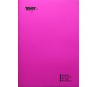 Bright Pink A4 Strong Plastic Cover Notebook Feint Ruled 80 Page Margin Exercise Book Notepad