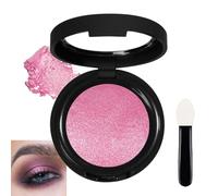 Bright Pink Eyeshadow, Shimmering Pressed Powder Pearl Pink Eye Shadows, Eye Shadows Highly Pigmented Eyeshadows with Mirror and Brush, Long-Lasting Make up for Women