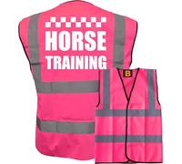 Bright Pink High Visibility Vest with White HORSE TRAINING - HORSE RIDING By Brook Hi Vis Medium