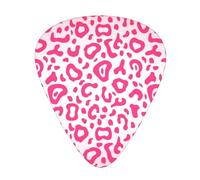 Bright Pink Leopard Skin Pattern,12 Pcs Guitar Pick,3 Different Thickness Plectrums for Acoustic Guitar Bass Ukulele (0.46mm 0.96mm 0.71mm)