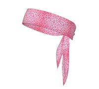 Bright Pink Leopard Skin Pattern, Head Tie, Sports Headband Tie Back, Multi Sweatband for Men Women