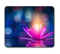 Bright Pink Lotus Flower Lily Mouse Mat - Pad Computer PC Laptop Gaming Office Home Desk Accessory Gadget Yoga Meditation Spiritual 2066