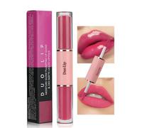 Bright Pink Matte Lipstick Glossy Lip Gloss, Double-ended Hot Pink Lip Oil Tinted, Hydrating Lip Balm Lipgloss Makeup, Double-ended Liquid Lipstick, Waterproof Long Lasting Lip Stain, Gift for Women