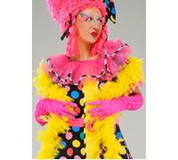 Bright Pink Panto Dame Long Satin Gloves