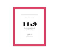 Bright Pink Picture Frame 11x9 With A5 Mount for Photos - Wall & Table Display, Landscape or Portrait, 1 Pack