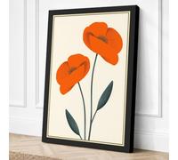 Bright Poppies Study Canvas Wall Art Print 30x20 Inch (76 x 51 cm)