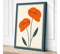 Bright Poppies Study Canvas Wall Art Print 30x20 Inch (76 x 51 cm)