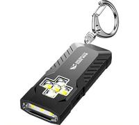 Bright Rechargeable Keychain Flashlight with Clip & Magnetic Base, Mini LED Key Ring Light, Small, Flat, Portable, Dual-Head, Tiny Pocket Torch for Work, Purse