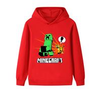 (bright red, 120cm) Minecraft hoodie for older children, boys and girls B1128
