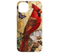 Bright Red Cardinal Among White Blossoms Scene Case for iPhone 14 Plus