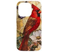 Bright Red Cardinal Among White Blossoms Scene Case for iPhone 14 Pro