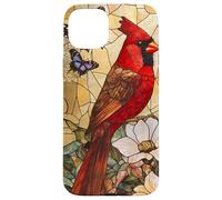 Bright Red Cardinal Among White Blossoms Scene Case for iPhone 15 Plus
