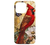 Bright Red Cardinal Among White Blossoms Scene Case for iPhone 15 Pro Max