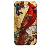 Bright Red Cardinal Among White Blossoms Scene Case for iPhone X/XS