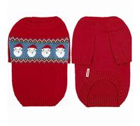 Bright Red Cat Recovery Suit, Cat Round Neck Sweater, Cat Sweater with Santa Design, Cat Onesie After Surgery