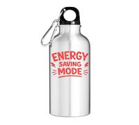 Bright Red Energy Saving Message Tourist Water Bottle Silver