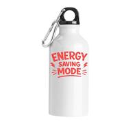 Bright Red Energy Saving Message Tourist Water Bottle White