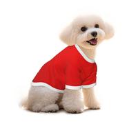Bright Red Solid Print Cotton Dog T Shirt Breathable Soft Pet Clothes, for Small Medium Large Dogs Cats