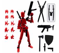 (Bright Red) Titan 13 Action Figures T13 Figure 3D Printed Multi-Jointed Movable Lucky