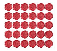 Bright Red Wax Seal Stickers Three-Leaf Rose 30 Pcs