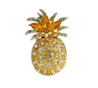 Bright Rhinestone Fruit Pineapple Brooch Crafted From Sturdy Alloy Ideal for Daily Wear Women Brooch