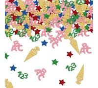 Bright School Themed Confettis Cones Shimmering School Cones Confettis With Number And Letter For Creative Scrapbooking Kids Party Supplies
