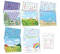 Bright Seed 16 PCS Potty Training Chart, Potty Training Chart for Toddler Girls, Sticker Chart for Kids, Potty Training Sticker Chart for Toddlers, 10 Sheets 12x10 Inches Paper Chart, 240 Stickers