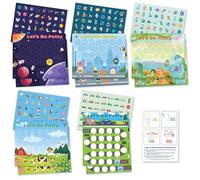 Bright Seed 16 PCS Potty Training Chart, Potty Training for Boys, Potty Training Sticker Chart, Potty Training Rewards for Boys, 10 Sheets 11.75x10 Inches Cardstock Paper Chart with 240 Stickers