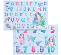 Bright Seed Disposable Placemats for Baby & Toddlers, Learning Mat- Mermaid