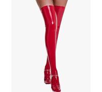 Bright Shiny Knee Length Sexy Socks Elastic Thigh High Leggings Above Knee Leg Stockings Outfits Party Dating Dress Up Gathering Props Interest Fancy Red Black Socks Partner Gift for Women Ladies,3XL