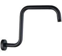 Bright Showers 13 Inch Shower Head Extension Arm with Flange S Shaped High Rise Extender, Long Stainless Steel Rainfall Shower Head Pipe Arm, Oil-Rubbed Bronze