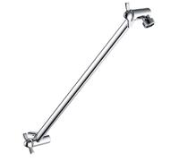 BRIGHT SHOWERS 15 Inch Extra Long Shower Head Extension Arm Solid Brass Shower Arm Extender with Locking Screw for Rain and Handheld Showerhead Heig