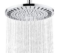 Bright Showers Rain Shower Head, 9 Inch High Pressure Waterfall Shower Head with Adjustable Angle and Anti-Clogging Silicone Nozzles, Luxury Bathroom Overhead Shower, Chrome