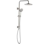 BRIGHT SHOWERS Rain Shower heads system including rainfall shower head and handheld shower head with height adjustable holder solid brass rail 60 inc