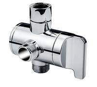Bright Showers Shower Arm Diverter Valve for Hand held Showerhead and Fixed Spray Head, 3-Way Shower Head Diverter Valve, Chrome