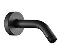 BRIGHT SHOWERS Shower Arm with Flange, Solid Brass 6 Inch Wall Mount Shower Head Extension, Extra Thick All Metal Shower Pipe Arm and Shower Neck Replacement, Matte Black