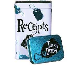 Bright side Receipts Bills Paper Metal Storage Tin