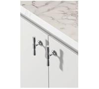 Bright Silver Furniture Handles Solid Brass Chrome Long Pulls Modern Minimalist Kitchen Cabinet Doors Wardrobe Knobs(Hole spacing-160mm)