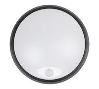 Bright Source 10W Led Outdoor Black Circle Bulkhead With Pir - 3Cct