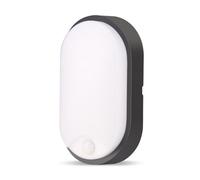 Bright Source 10W Led Outdoor Black Oval Bulkhead With Pir - 3Cct