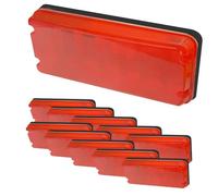 Bright Source 10x Slimline Rectangular LED Bulkhead, Red, IP65 Rated, 10W, 1000lm, 120° Beam Angle, 3CCT Switchable Colour Temperature 3000K 4000K 6000K