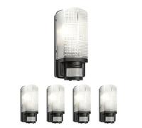 Bright Source 16x Outdoor Wall Security LED Bulkhead Light, PIR Motion Sensor, Black, 7W, 800lm, 3CCT Adjustable Colour 3000K 4000K 6000K, IP44 & IK08 Rated