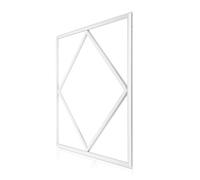 Bright Source 600x600 LED Edge Lit Diamond Lattice Framed White Border Panel, Self Test Emergency, IP20, 60W, 6000lm, 3CCT 3000K Warm, 4000K Cool, 6000K Daylight, Mounted or Suspended