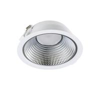 Bright Source All in One LED Commercial Downlight, White, 6W/8W Switchable Wattage, 3 Light Colour Temperatures 3000K 4000K 6000K Warm Cool Daylight, IP44 Spotlight, 105mm Cut Out