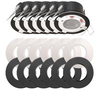 Bright Source All in One Switchable Wattage 4W/6W Integrated LED Downlight, White & Black Bezel Bundle, TRIAC Dimmable, Adjustable Colour 2700K 3000K 4000K 6000K, IP65, Fir 6 Pack