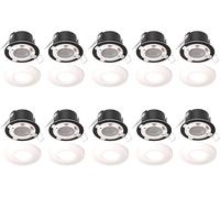Bright Source All in One Switchable Wattage 4W/6W Integrated LED Spot Downlight, White Bezel, TRIAC Dimmable, Adjustable Colour 2700K 3000K 4000K 6000K, IP65, IK07, Fire Rated, 10 Pack