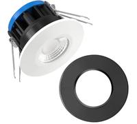 Bright Source All in One Switchable Wattage 8W/10W Integrated LED Downlight, White & Black Bezel Bundle, TRIAC Dimmable, Adjustable Colour 2700K 3000K 4000K 6000K, IP65, Fire Rated, 1 Pack