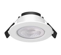 Bright Source Core LED Recessed Downlight, TRIAC Dimmable, 8W, 960lm, 4000K Cool White, IP65 Rated with Bezel, Fire Rated, 55mm Cutout