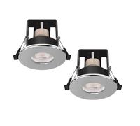 Bright Source Fixed GU10 Recessed Ceiling Downlight Can Fitting, IP20, Fire Rated (2, Polished Chrome)